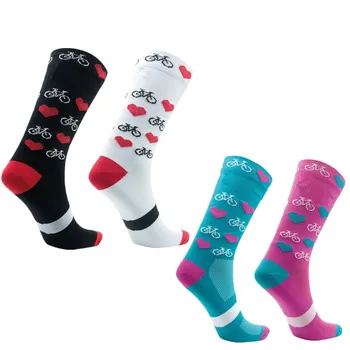 Професионални компресия колоездене, чорапи, Мъжки и женски красиви чорапи за шоссейного под наем, Чорапи за джогинг, Calcetines CiclismoPro Compression