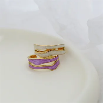 Ретро Златен цвят, двойни маслени пръстени, открити пръстени за жени, нарушения на сърдечния пръстен на пръста си, Модни бижута Сватба, Bijoux Femme, подарък за годишнина