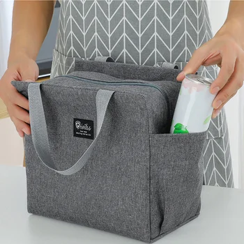 Самозалепваща чанта за обяд, кутия за обяд, чанта-тоут от алуминиево фолио, Голям капацитет За съхранение на студени, Работно Студентски Обяд-пакет, Двойно със странични джобове