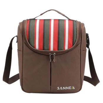 Серия SANNE 7L Classic райе, удебелена водоустойчив изолирано чанта-хладилник за пикник на открито, преносима чанта за обяд SN1518