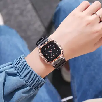 Силиконови часовници в ярки цветове, Дамски спортни квадратни часовници, Летни многофункционални цифрови часовници, Мъжки модерен часовник Reloj