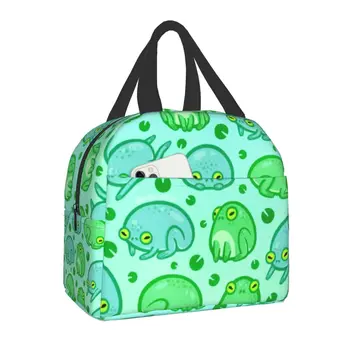 Случайна чанта за обяд под формата на жаби с животни, за пикник на открито, Земноводни, Водоустойчив термоохладитель, кутия за Bento, за жени и деца