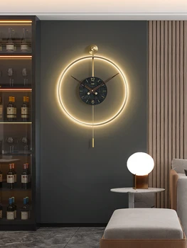 Стенен часовник Хол с Трапезария и Фон на Стената Безшумно часовници Леки Луксозни творчески часовници