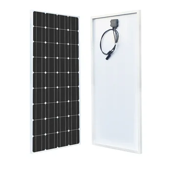 Стъклен соларен панел с мощност 120 W, дълъг кабел 0,9 м за 12v, кемпер, кемпер, лодка-каравана, 120 W