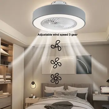 Съвременно невидимо led осветление спалня вентилатор на Тавана с осветление и дистанционно управление, 3 платна вентилатор с пластмасови ножове, затемняющий Вентилатор на тавана,