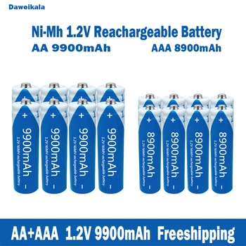 Търговия на едро никел-водородни батерии AA + AAA1.2V, микрофони KTV голям капацитет 9900 ма и батерии за играчки