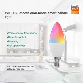 Умен Дом Sasha Bulb Светлини Гласово Управление E14 E12 Smart Bulb App Дистанционно управление на Rgb Цветни светлини Двухрежимный Таймер