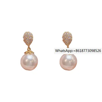 【Мода и лукс】 Микронабор циркониевых перлата на обеци в формата на капки вода s925 Сребърна игла с Жените