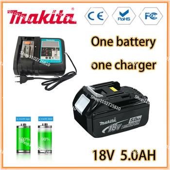 Makita 100% Оригинален 18V 5.0 Ah С Led литиево-йонна Замяна Батерия BL1860B BL1860 BL1850 Makita, Акумулаторна батерия Електроинструменти