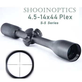 Оптичен мерник Shooin Оптика от серията S-5 4,5-14x44 Plex с 1 Инчов Трубчатым пръстен, Напълно Многослоен Оптичен мерник